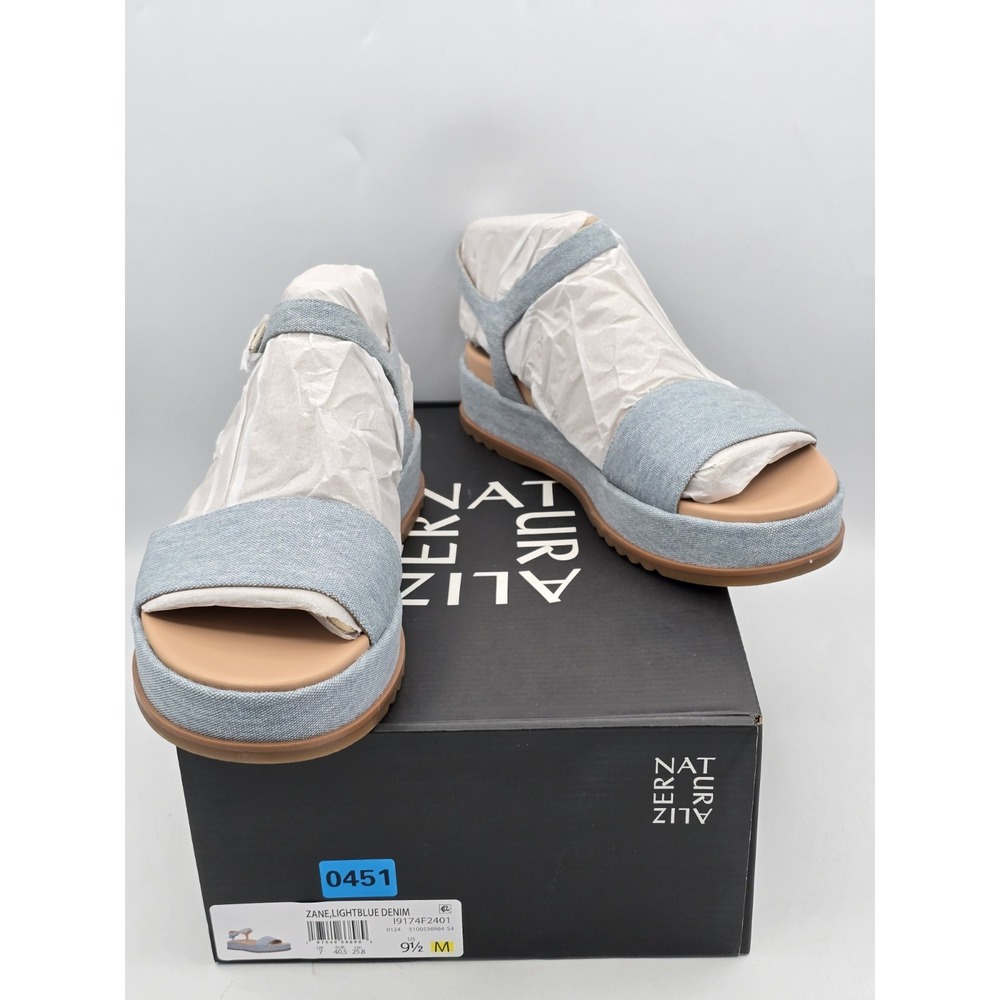 Naturalizer Women's Zane Light Denim Fabric Platform Sandals Sz 9.5 M - NEW